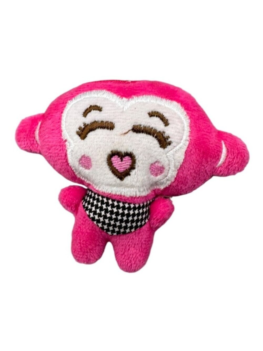 mini Cute Pink Plush Monkey Toy With Heart Face humor READ